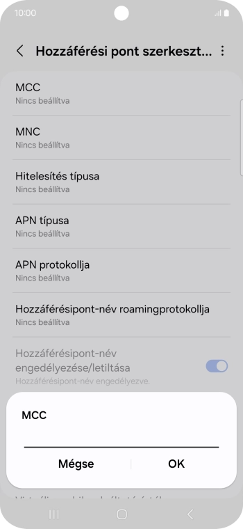 Írd be azt, hogy 216, és válaszd az OK lehetőséget.