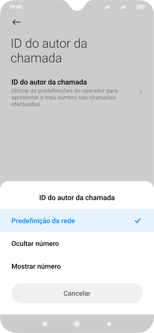 Prima Mostrar número para ativar a visualização do seu número.