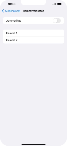 Ha kikapcsolod a funkciót, válaszd a kívánt hálózatot.