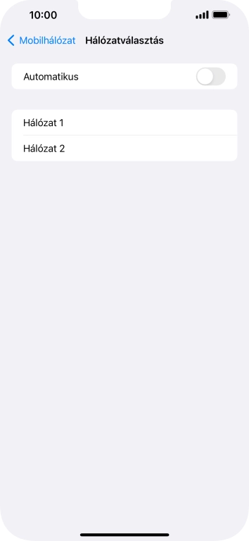 Ha kikapcsolod a funkciót, válaszd a kívánt hálózatot.