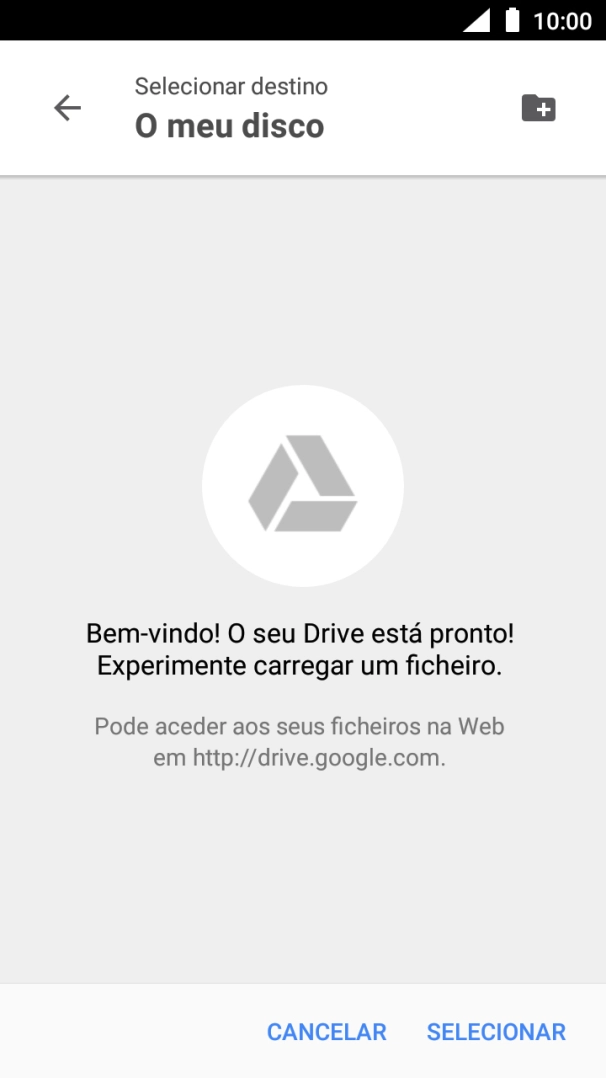 Se quiser criar uma nova pasta, prima o ícone de nova pasta e siga as indicações no ecrã para criar uma nova pasta.