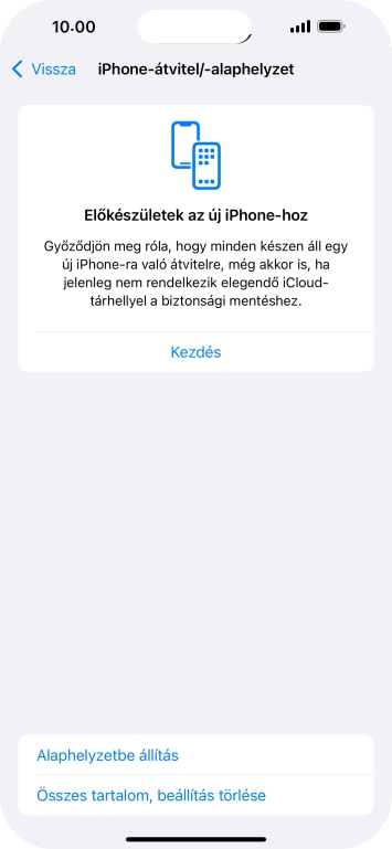 Válaszd az Alaphelyzetbe állítás lehetőséget.
