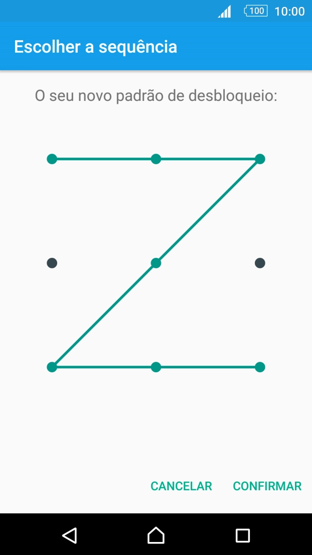 Repita o código de bloqueio do telefone escolhido e prima CONFIRMAR.