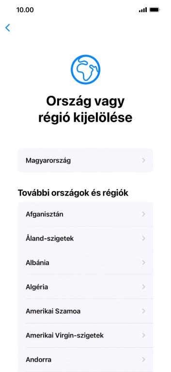 Válaszd ki a kívánt országot vagy régiót.