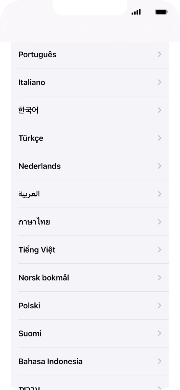 Prima o idioma pretendido.