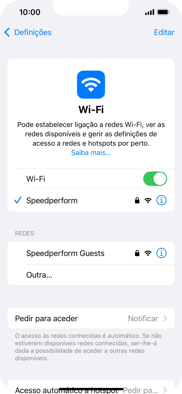 Para voltar ao ecrã inicial, deslize o dedo de baixo para cima a partir da base do ecrã.