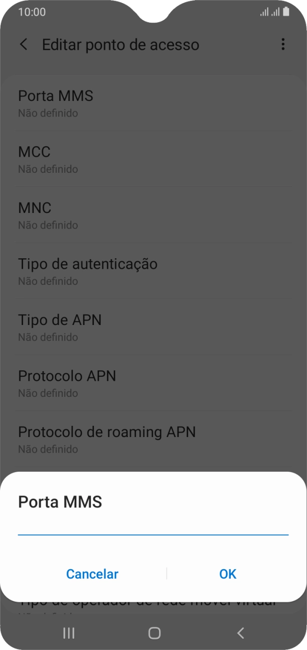 Introduza 80 e prima OK.