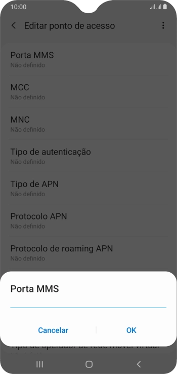 Introduza 80 e prima OK.