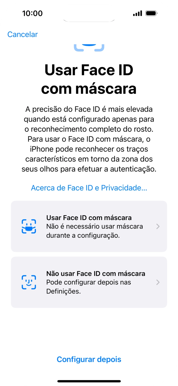 Prima Configurar depois.