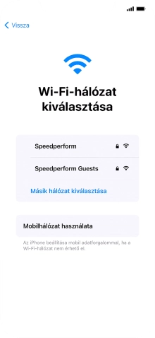 Válaszd ki a kívánt Wi-Fi hálózatot.