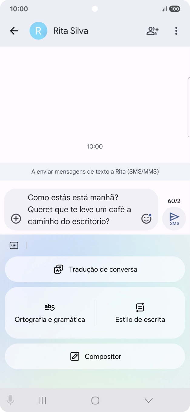 Para encontrar eventuais falhas ortográficas ou gramaticais no seu texto, prima em Ortografia e gramática e siga as indicações no ecrã, para utilizar a função.