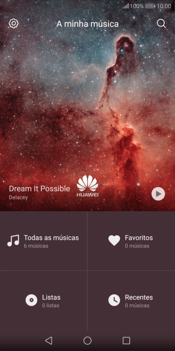 Prima a categoria pretendida e dirija-se ao ficheiro de música pretendido.