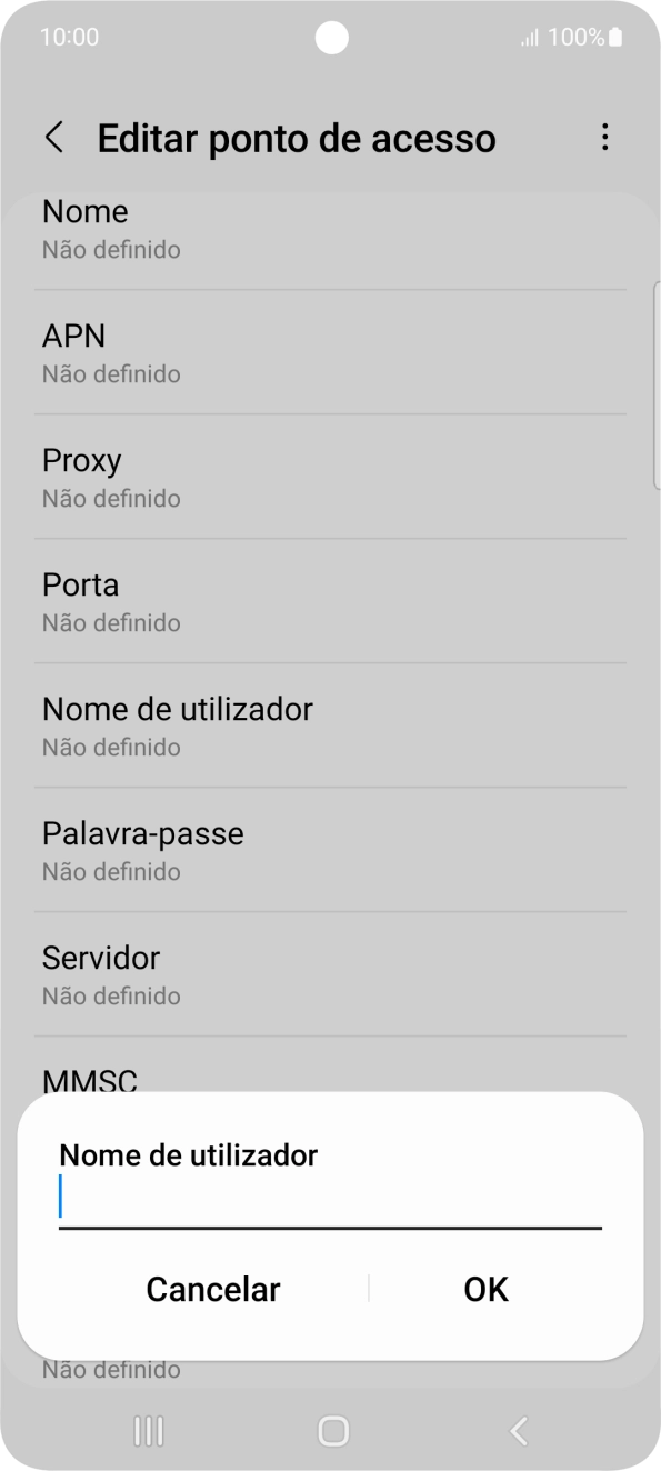 Introduza vodafone e prima OK.