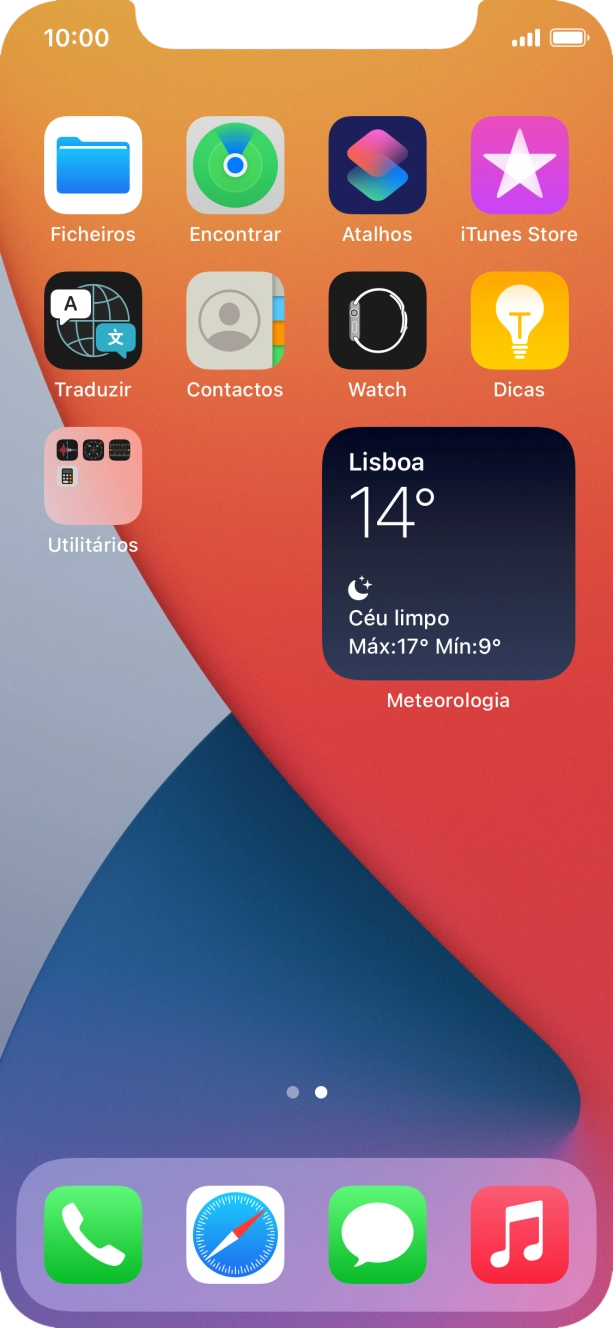 Se utilizar uma pilha de widgets: Deslize o dedo para cima ou para baixo na pilha para escolher o widget pretendido.