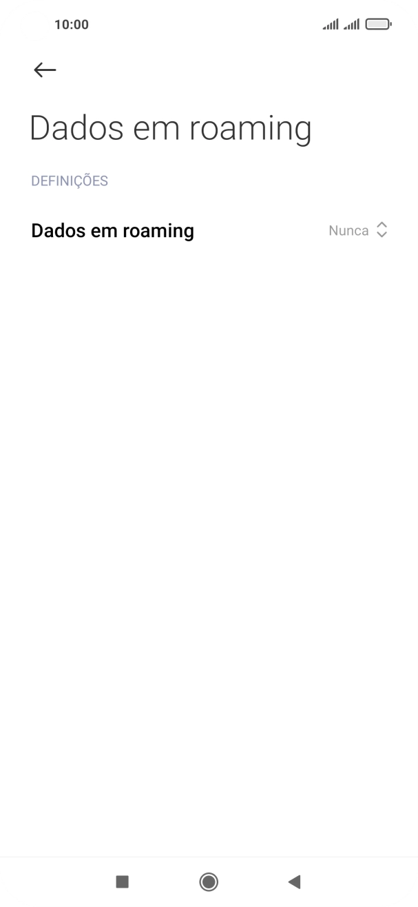 Prima Dados em roaming.