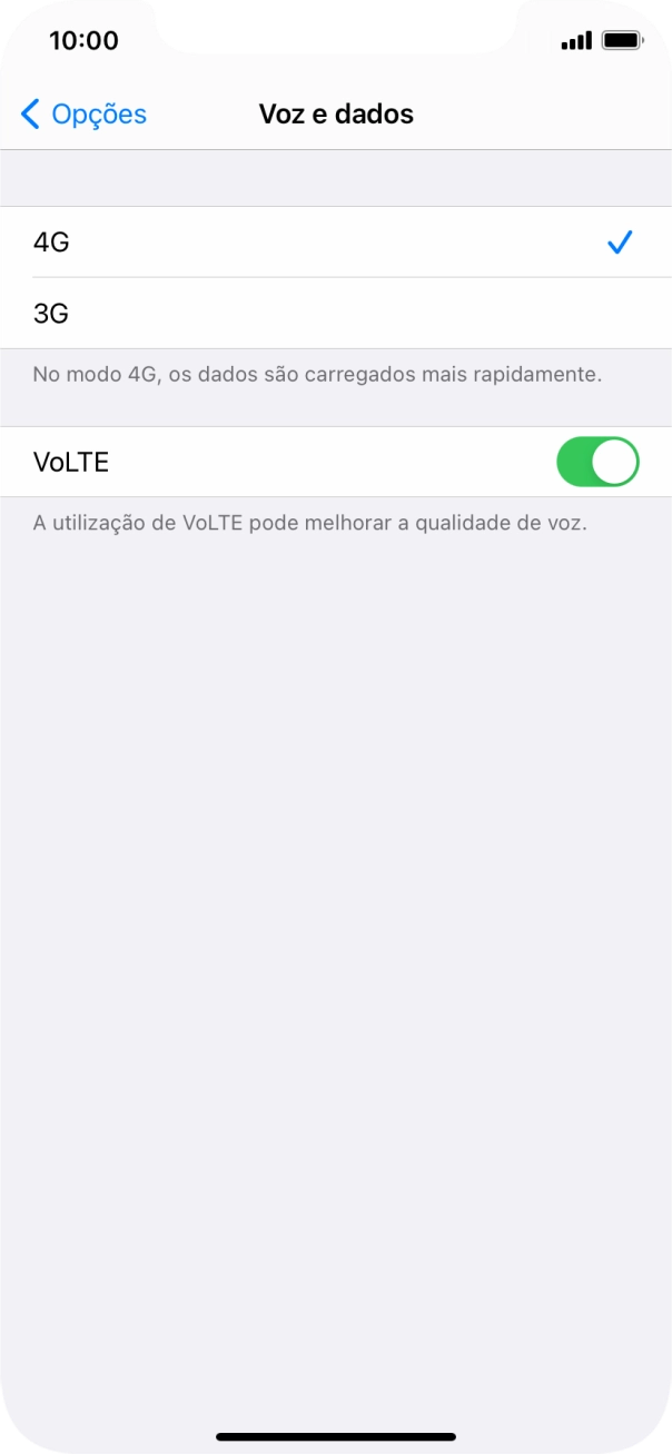 Prima o tipo de rede pretendido.
