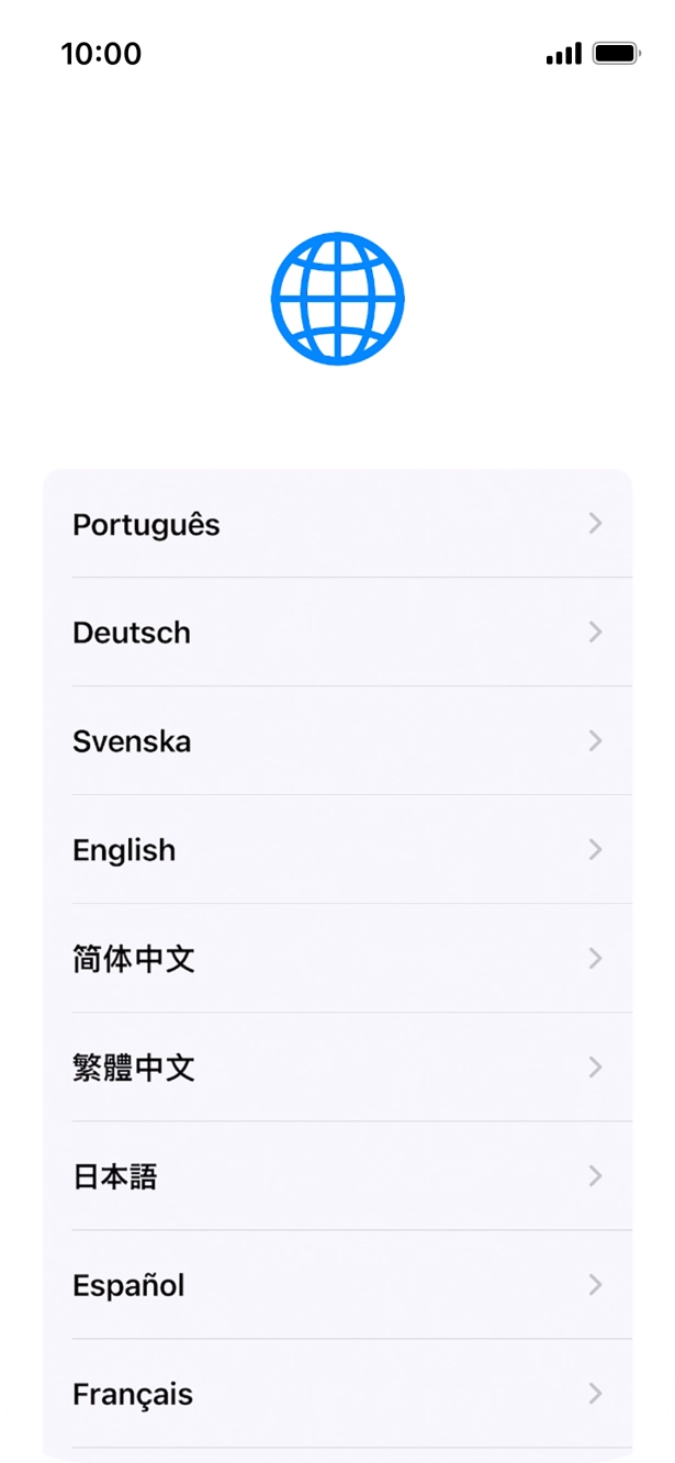 Prima o idioma pretendido.