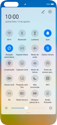 Prima Dados móveis para ativar ou desativar a função.
