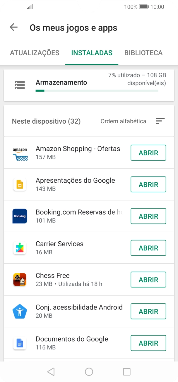 Prima a app pretendida.