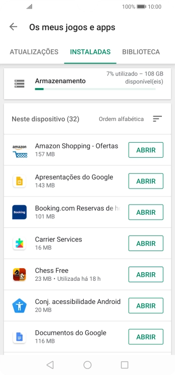 Prima a app pretendida.