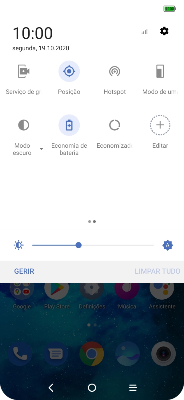 Prima a tecla de início para terminar e voltar ao ecrã inicial.