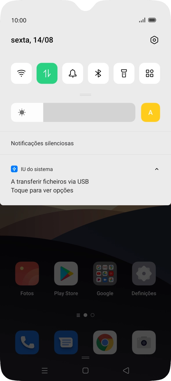 Prima Toque para ver opções.