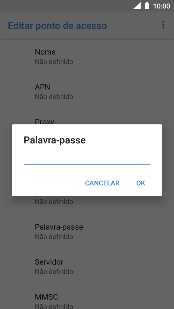 Introduza vodafone e prima OK.