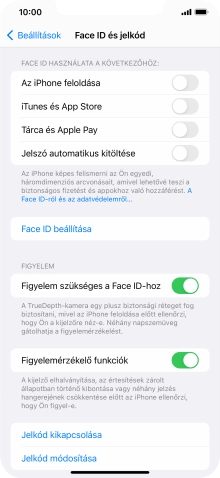 Válaszd a Jelkód kikapcsolása lehetőséget, és írd be a képernyőzárkódot.