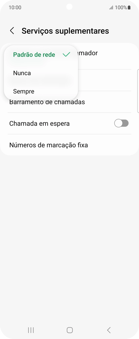 Prima Sempre para ativar a visualização do seu número.