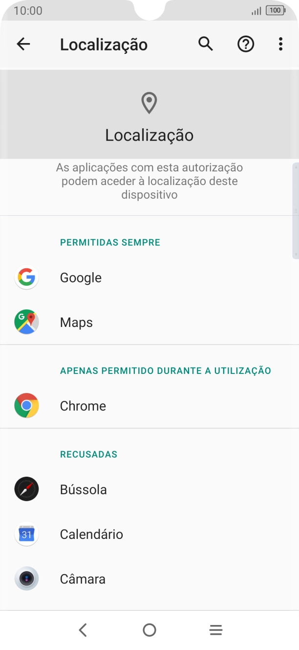 Prima a app pretendida.