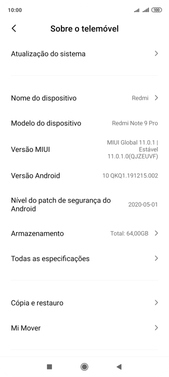 Prima Todas as especificações.