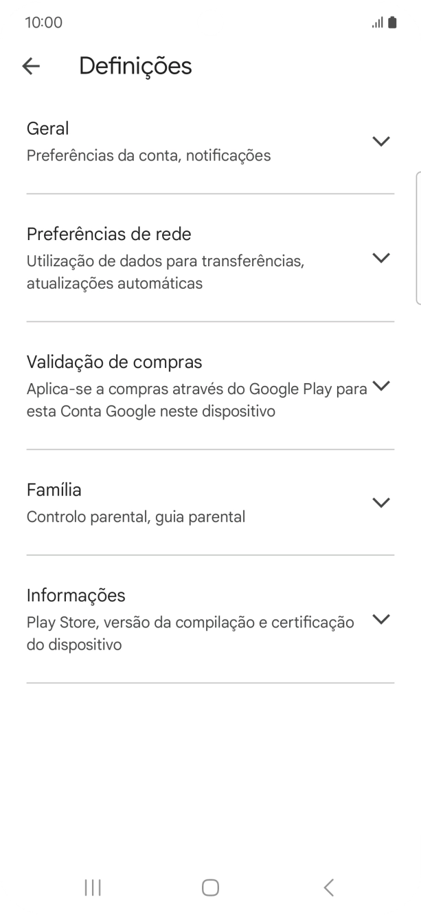 Prima Preferências de rede.