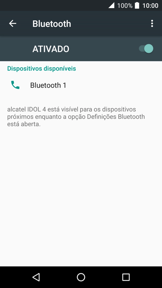 Prima o dispositivo Bluetooth pretendido e siga as indicações no ecrã para emparelhar o dispositivo pretendido com o telefone.