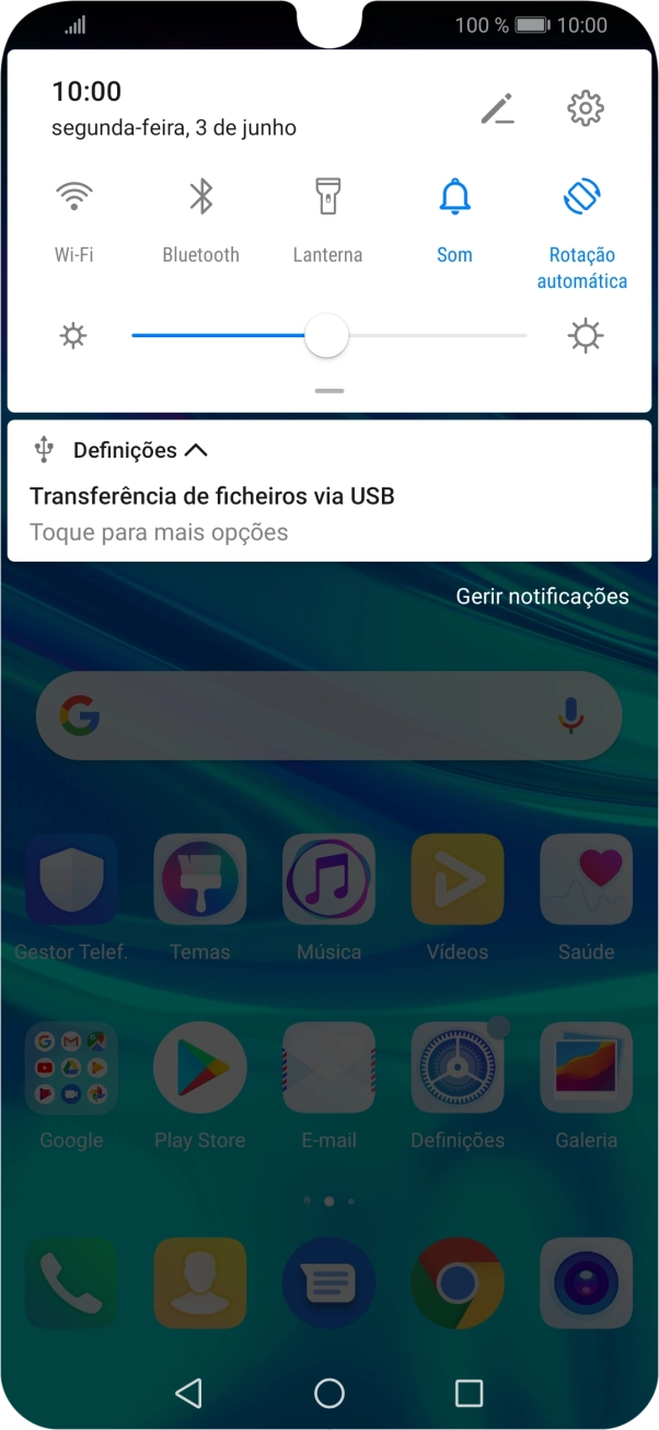 Prima Toque para mais opções.