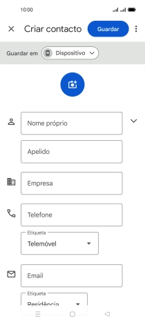 Prima Nome próprio e introduza o nome pretendido.