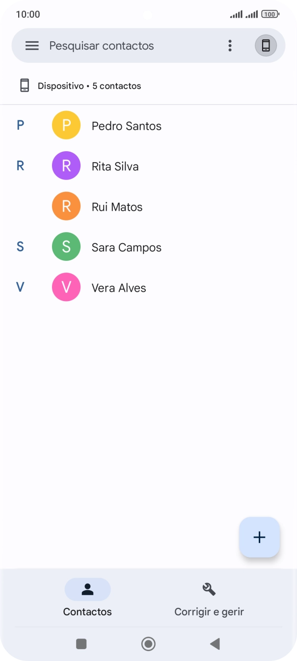 Prima Corrigir e gerir.