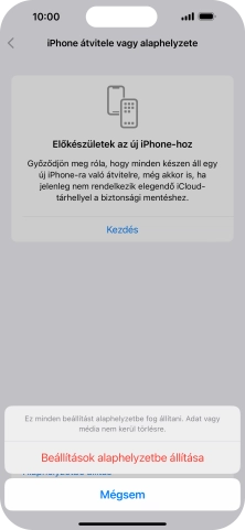 Válaszd a Beállítások alaphelyzetbe állítása lehetőséget.
