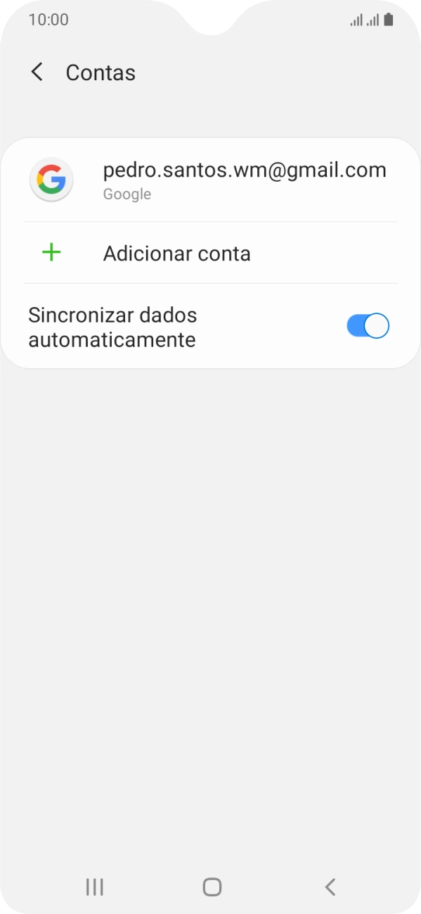 Prima Adicionar conta.