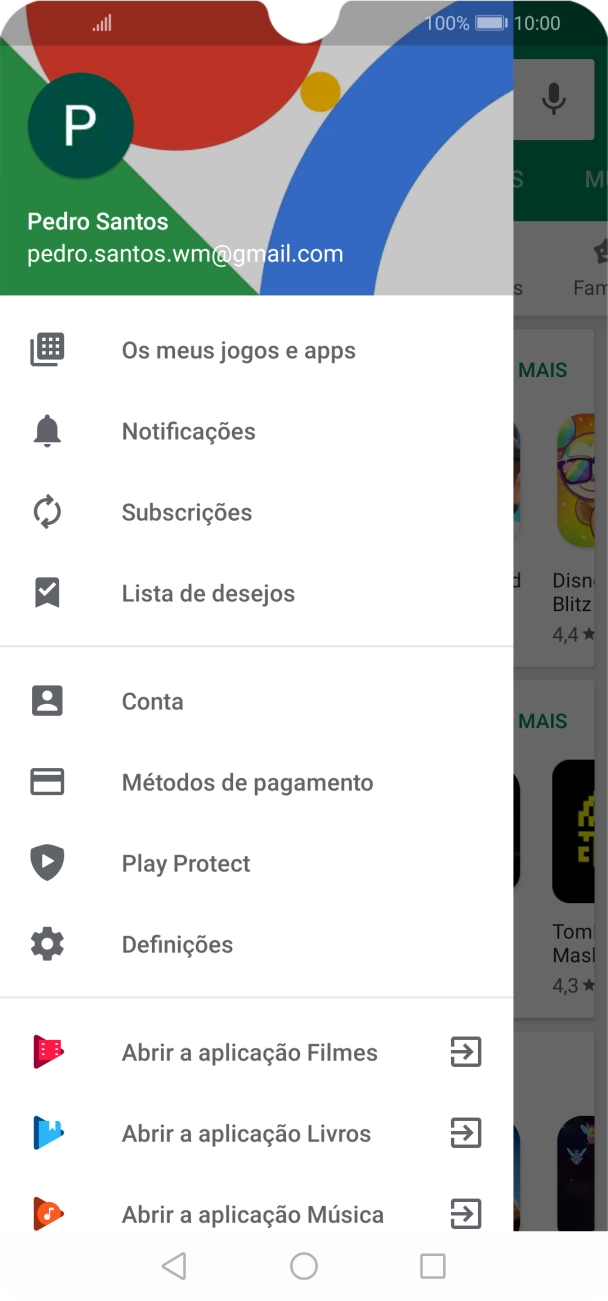 Prima Os meus jogos e apps.