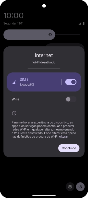 Prima o indicador para ativar ou desativar a função.