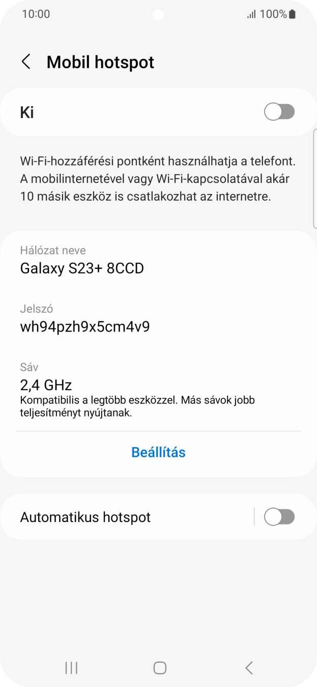 Válaszd a Beállítás lehetőséget.
