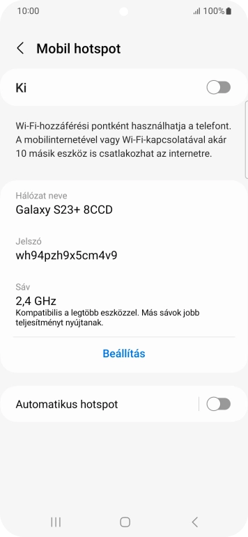 Válaszd a Beállítás lehetőséget.