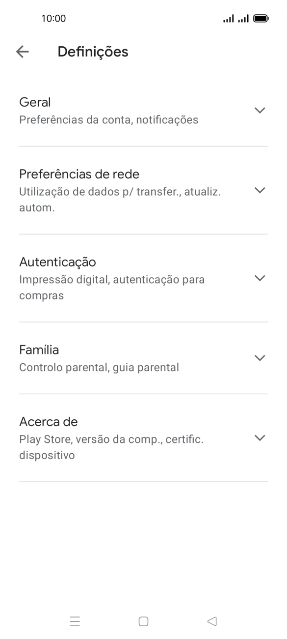 Prima Preferências de rede.