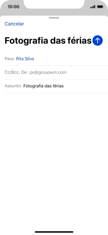 Prima o campo de escrita e escreva o texto do e-mail.
