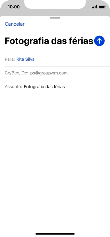 Prima o campo de escrita e escreva o texto do e-mail.