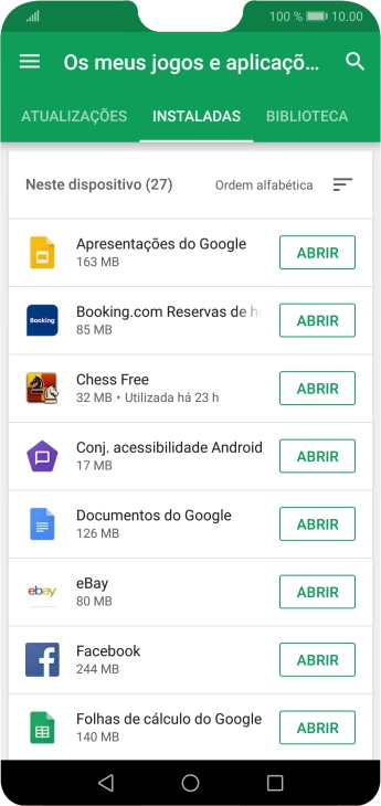 Prima a app pretendida.