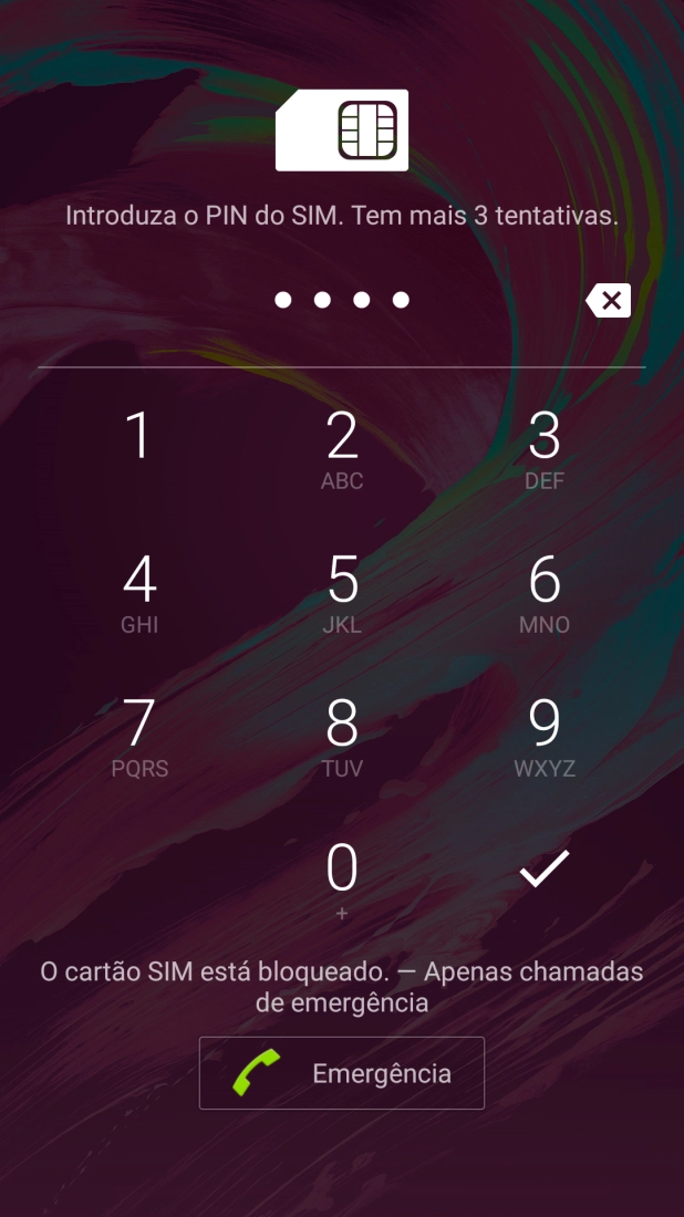 Se solicitado, deve introduzir o código PIN e premir o ícone para aceitar.