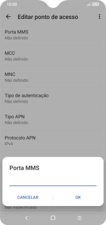 Introduza 80 e prima OK.
