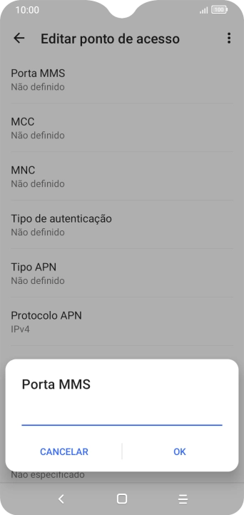 Introduza 80 e prima OK.
