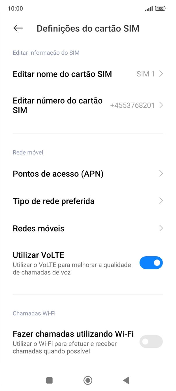 Prima Tipo de rede preferida.